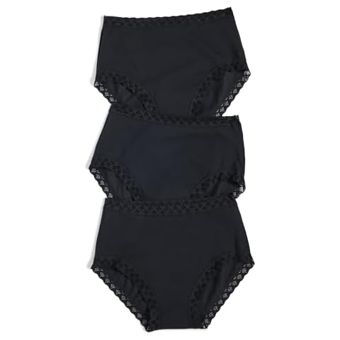 Natori womens Bliss Full briefs underwear, Black (3 Pack), Medium US Cover