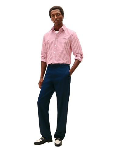 Image of Tommy Hilfiger Men's Long Sleeve Oxford Shirts in Regular Fit, Men's Button Down Shirts, Also Available in Big and Tall
