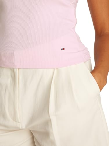 Tommy Hilfiger Damen Top Slim Rib Tank Top mit Stretch, Rosa (Light Pink), XXXL – Ansicht 3