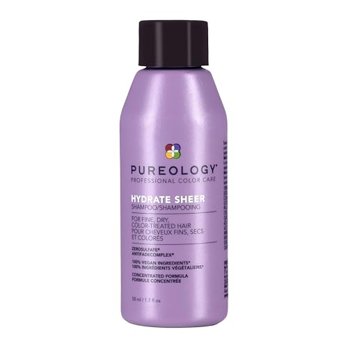 Pureology Hydrate Sheer Shampoo - Lightweight Hydrating Shampoo For Fine or Dry Color-Treated Hair, Silicone-Free & Vegan