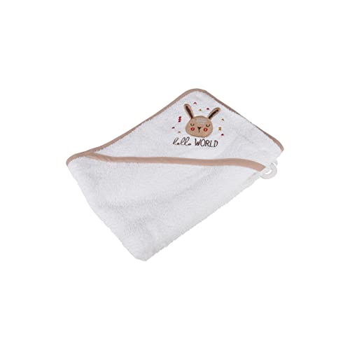 Bébé Douceur, Cape de Bain 75 x 75 cm 100% Coton 300Gsm Lapin Foret