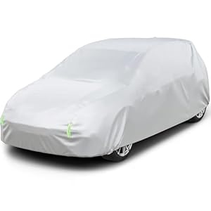 Car Cover Outdoor Full Car Cover Waterproof Outdoor Indoor Car Cover,All Weather Rain Snow UV Dust Protection Hail Protector for Automobiles,Fit Saloon/Hatchback Length(Up to 177″/450cm)