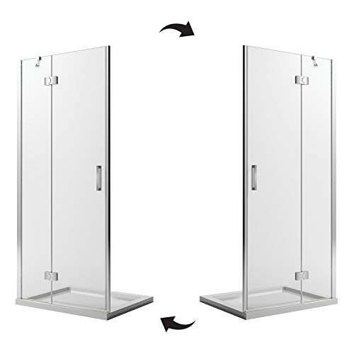 Porta Doccia 80CM H190 Vetro Trasparente Con Easy-Clean Mod. Flip Anta + Profilo - 7