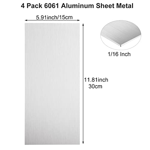 Image of DAJAVE 6061 6x12 Aluminum Sheet 1 /16 Inch Aluminum Plate, Thin Aluminums Sheet Metal 1.5mm Aluminums Metal Plate with Protective Film, Finely Polished and Deburred, for Crafting, Industry