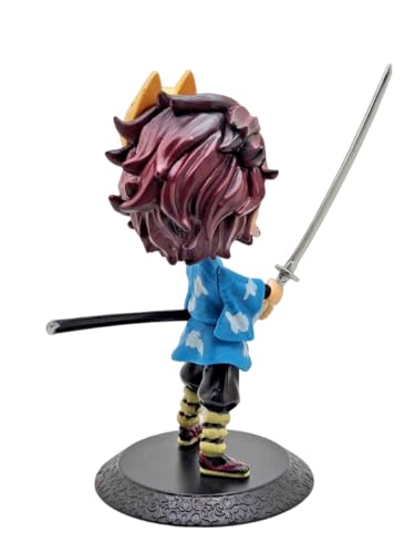 Image of Anime Cartoon Character Q Posket Action Figure | Limited Edition | Attractive Lightweight Durable Toy Figures for Home Decors Office Desk and Study Table (TANJIRO with Mask)