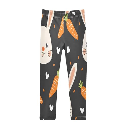 Toddler Girls Leggings Printed Yoga Pants Leggings Face Rabbit Orange Carrot for Kids