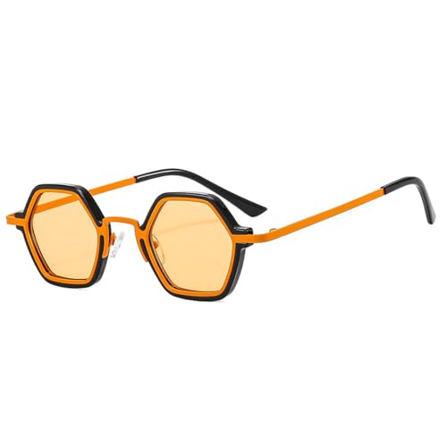 Lunettes de soleil rétro verres UV400 dégradés pour femmes à monture géométrique champagne