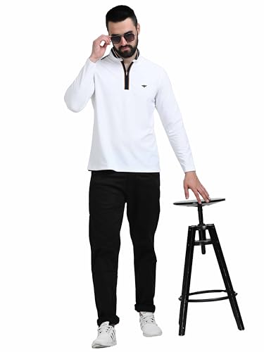 Image of STELLERS Men's Henley Collar T-Shirt | Wrinkle Free | Quick Dry | Full Sleeve | Regular Fit