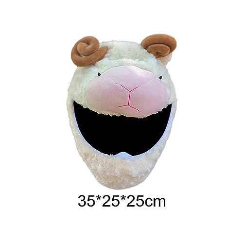 Funda casco de peluche universal con diseño de oveja cálida 3