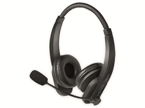 Casque stéréo BT LogiLink avec micro intégré noir écouteurs sans fil pour smartphone et PC