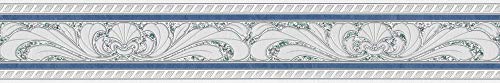 A.S. Création Bordüre Only Borders Borte 5,00 m x 0,10 m blau grau weiß Made in Germany 681645 6816-45