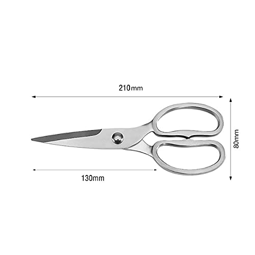 RTHGTFJD Tijeras Costura Tijeras domésticas, Hechas de Acero Inoxidable, adecuadas for Cortar Alimentos en la Cocina, Resistencia a la fricción de Plata, no fácil de desvanecer.