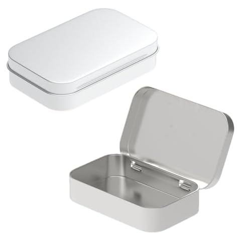 2 PCS Small Iron Storage Boxes with Lid Cover
