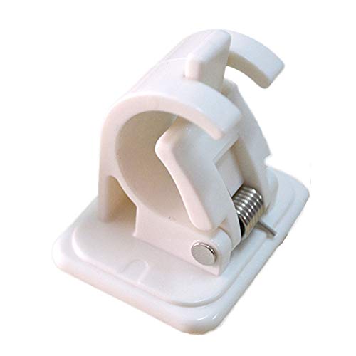 Aisoway 2 Piezas de Barra Colgante Clip Adhesiva Pared Cortina Que cuelga Soporte Universal Ganchos Ducha Barra de la Cortina de Clip Fija el Gancho Colgante del Estante Cover