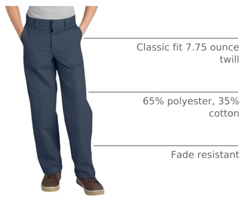 Image of Dickies Boy's Flexwaist Flat Front Straight Leg School Uniform Pants - Adjustable Uniform Trousers for Schoolwear