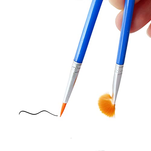 60 Pcs Paint Brushes Set For Kids Classroom Students Beginners，Small Brush Bulk For Detail Painting ,Round Flat Paintbrushes For Acrylic Painting，Oil Watercolor Acrylic Paint Brush #TOP4