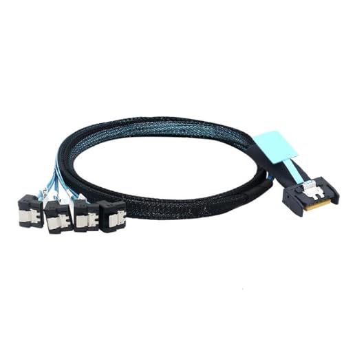 Câble MCIO SFF-8654 PCIE vers SATA Coudé - Adaptateur Interne Slimline pour Serveur et PC