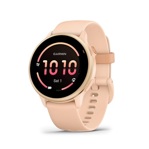 Garmin vívoactive 6 - Montre connectée avec GPS Forme & santé avec écran Ultra-Lumineux - Pink Dawn avec boîtier Rose pêche- Boîtier 42 mm