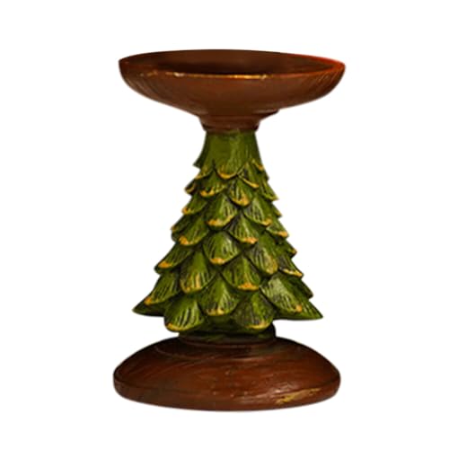 Uposao Decoration De Noel Sapin Porte Bougie, Décoration De Noël Bougeoir Vintage Résine De Noël Décor À La Maison Votive Photophore Bougie Stand pour Decorer Interieur Exterieur
