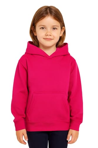 Sweat-shirt uni rose en coton doux pour fille et garçon