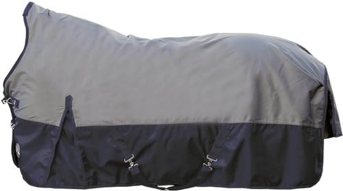 Couverture de cheval HKM Louisville de qualité supérieure gris et noir 115cm