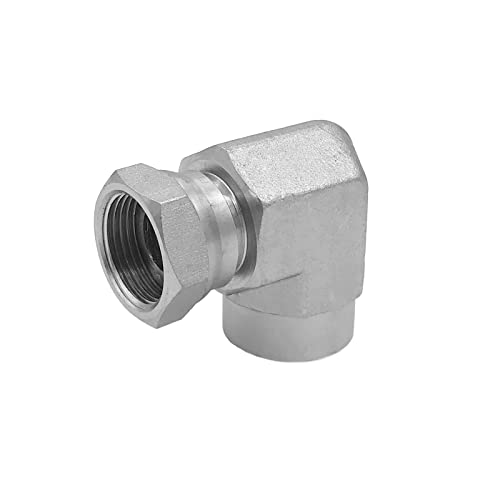 Image of 1502-12-12 Hydraulic Adapter Fitting 3 /4 inch-14NPTF Femalex3 /4 inch-14NPSM Female Swivel 90Pipe Joints Elbow Carbon Steel