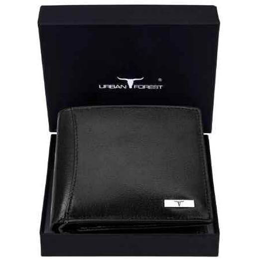 URBAN FOREST Oliver Black Leather Wallet