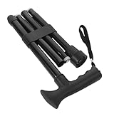ELAYARD Bastón de Trekking Plegable Negro con Base Antideslizante, Telescópico Ajustable, Mango Ergonómico Acolchado para Senderismo, Montañismo y Viajes al Aire Libre