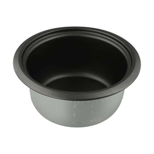 babominimer Reiskocher Innentopf, antihaftbeschichtet, Aluminium, 1 l, großes Fassungsvermögen, Wärmespeicherung, vielseitige Passform, mit Griffen zum Kochen, Dämpfen, Mahlzeitvorbereitung, Silber