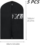 5 Pack Suit Bags Garment Bags for Hanging Clothes,WizeFolk 40 inch Suit Cover Bags for Men,with Zipper and Transparent Window,Suit Bags for Closet Storage or Travel,Clothes Cover for Suits