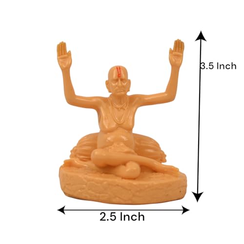 Image of KariGhar Swami Samarth Idol Perfect for Car Dashboard and House Warming Size 3.5 inch
