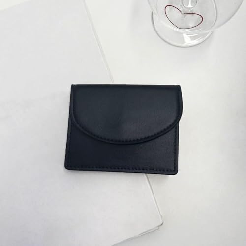 Cash Bag Dopamine Color PU Women Wallets Small Card Holders Female(black)