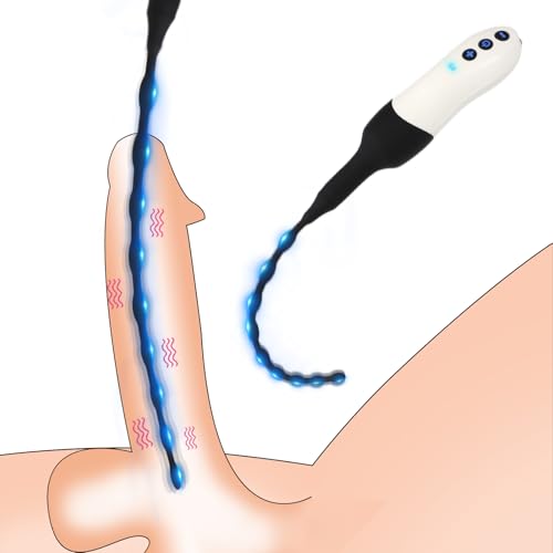 HODEVO Vibrating Urethral Sound Dilator Vibrator Sex Toys, Male Masturbation Penis Plug Glans Training Urethral, Penis Stimulation Massager, Silicone Urethral Stretcher Sounding Rods for Men