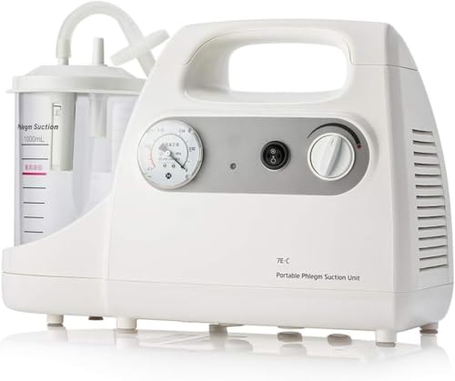 Máquina de Succión Eléctrica Portátil para Aspiración Esputo Médico con 25 Mangueras Desechables, Bomba Aspiradora para Cuidado Ancianos y Niños, Ajuste Continuo Presión