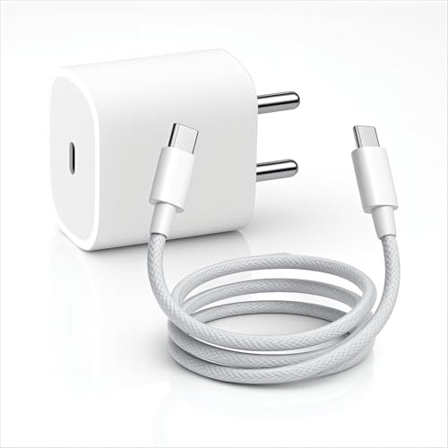 Addtam Original 20W Charger Adapter with 1M Type C Cable Compatible with iPhone 17/17Pro/17 Pro Max/17 Air/16/16e/16 Plus/16 Pro/16 Pro Max/15/15 Plus/15 Pro/15 Pro Max|20watt 3.0 Fast Charging-White