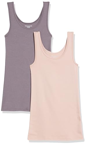 Amazon Essentials Damen Tanktop Schmale Passform 2er-Pack Mauve/Zartrosa M
