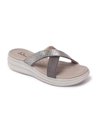 Carlton London Women Sandal,Grey,UK-8