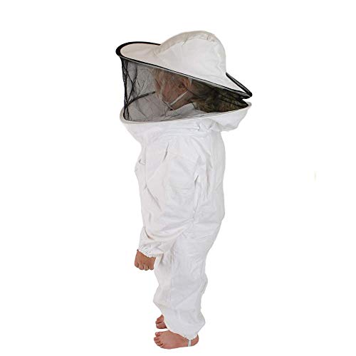 BeeCastle Children's/Kids' Beekeeping Cotton Protective Suit with Fencing Veil for Kids Round Hat (3.8FT/45.6INCH) - Thumbnail 3