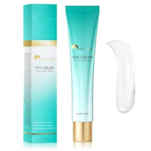 HOLYOM Advanced Eye Cream for Eye bags - Targeted Solution for Puffiness, Wrinkles, Dark Circles, and Firmness - Temporary Firming & Tightening Treatment - Wrinkle Filler, Natural Infusions 1 oz