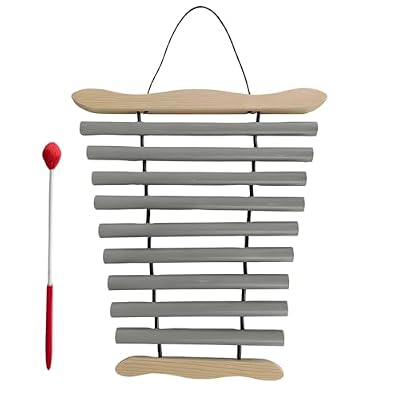 9-Note Silver Chime Bar, Metal Wind Chime with Mallet, Orff Instrument for Sound Curement, Yoga Music, Early Education, Handheld Percussion for Classroom, Studio and Home