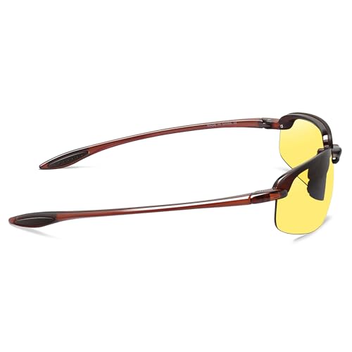 Image of JULI Sports Sunglasses for Men Women Tr90 Rimless Frame for Running Fishing Baseball Driving MJ8001