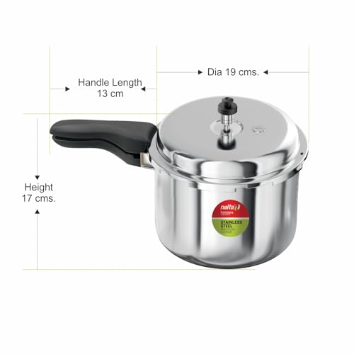 Image of Nolta HS Delight 2L Pressure Cooker, ISI Certified Safety, Induction Cookware with 5yr Warranty, Stainless Steel, Faster Cooking & Saves 60% Energy & Time