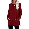 Sampeel Christmas Shirts for Women 2025 Fashion Red Cute Trendy Tops Comfiest Airport Outfits Travel Vacation Burgundy L