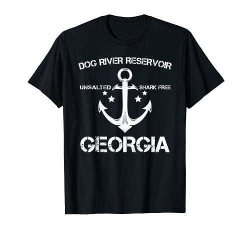 Dog River Reservoir Georgia Cadeau amusant pour la pêche et le camping T-Shirt