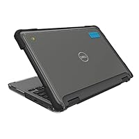 Gumdrop SlimTech Chromebook Case for 11.6 inch Dell Chromebook 3120 | 3110 | 3100 (2-in-1) Protective Sleek Snap On Hard Shell Laptop Cover for Kids Students School Work Office - Black