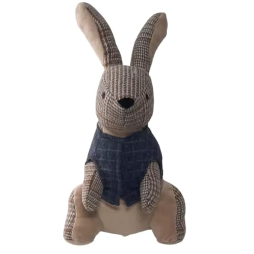 Kimbatex Tope Sujeta Puertas 14 Modelos Diferentes de Animales de Peluche, Figuras Decorativas (Conejo)