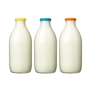 MOOPOPS – Mixed 3 pack of reusable silicone tops specifically designed to fit standard UK one pint glass milk bottles…