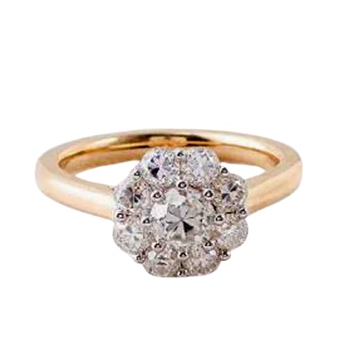 Bague de fiançailles moissanite argent 925 plaqué or 14 carats bague femme RNG-1370