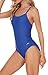 Adoretex Girl's/Women's Solid Pro One-Piece Athletic Sports Racing Swimsuit Swimwear (FN001)-Royal-36