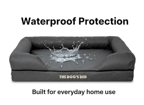The Dog’s Bed – Orthopaedic Memory Foam Bolster Bed, Grey with Black Trim, Large - Image 4